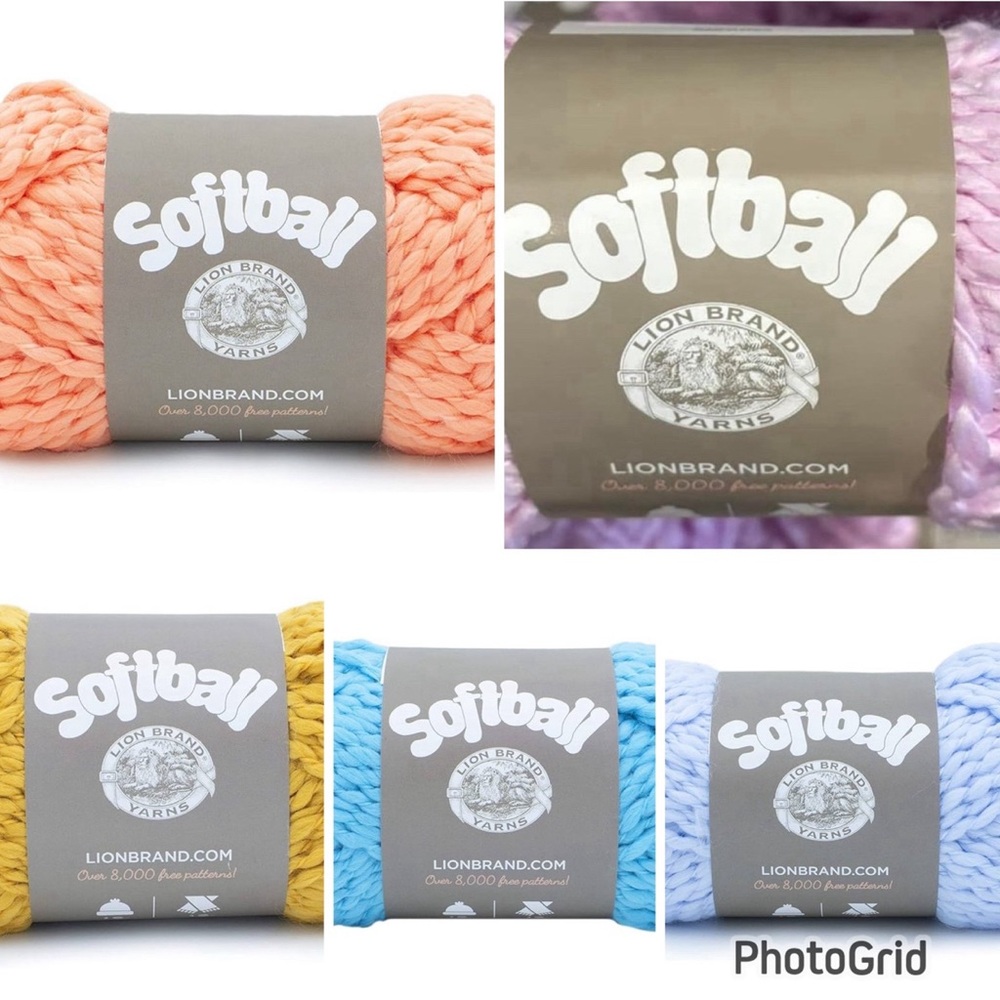 Lion Brand Softball yarn mixed lot of colors 15 skeins